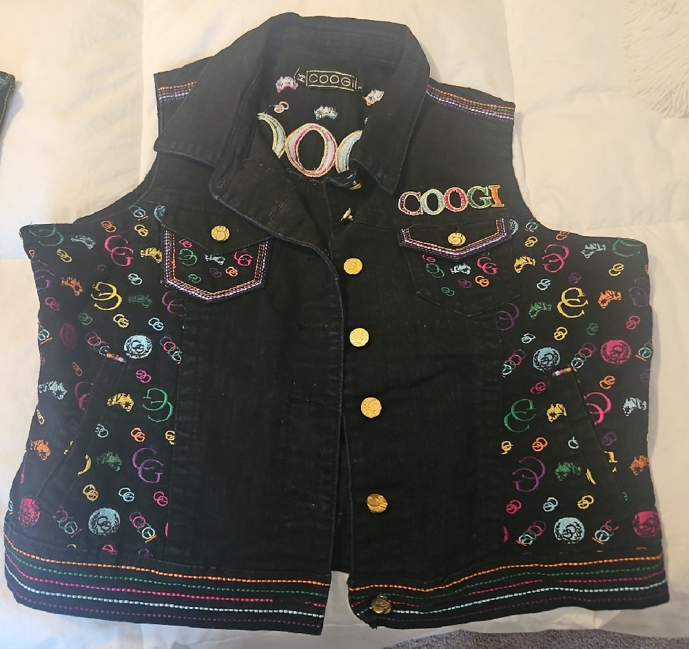 COOGI Black Embroidered Vest